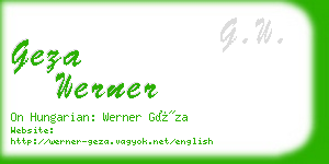 geza werner business card